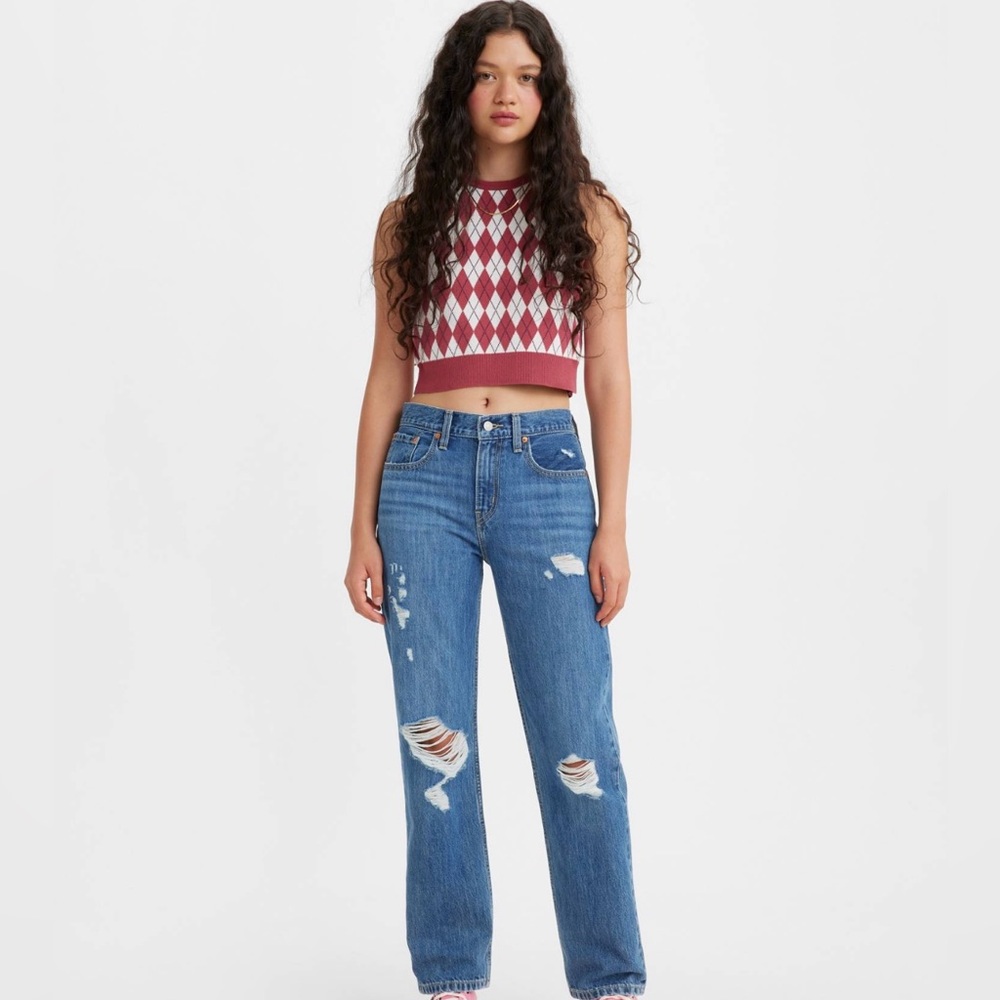Levi’s Low Pro Straight Distressed Women Jeans (28)